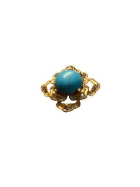 Faux Turquoise Goldtone Ring 94447 Size 8